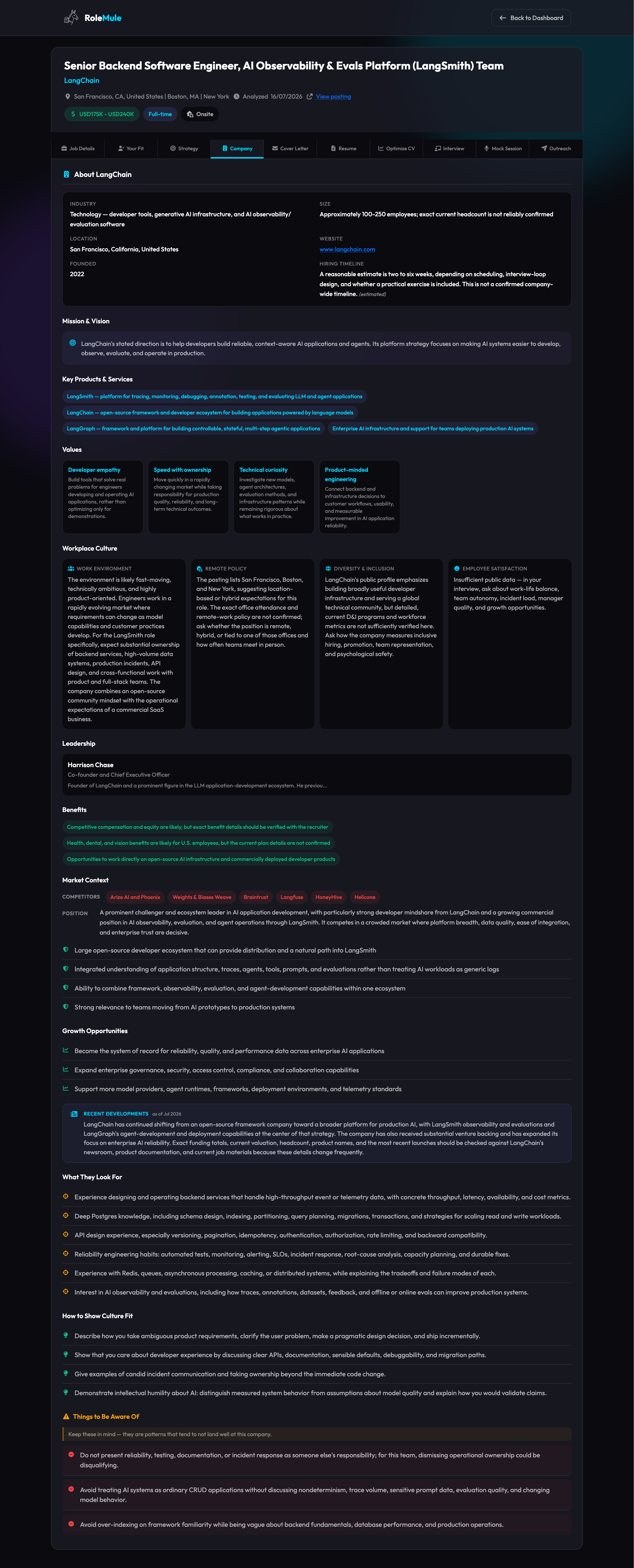 Company — mission, values, culture, leadership, benefits and market context